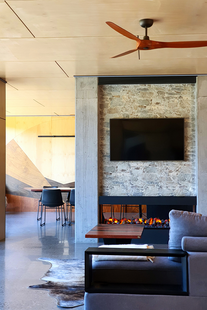 Rammed Earth building with eco windows. Vet hospital by Architecture Republic, Bowral